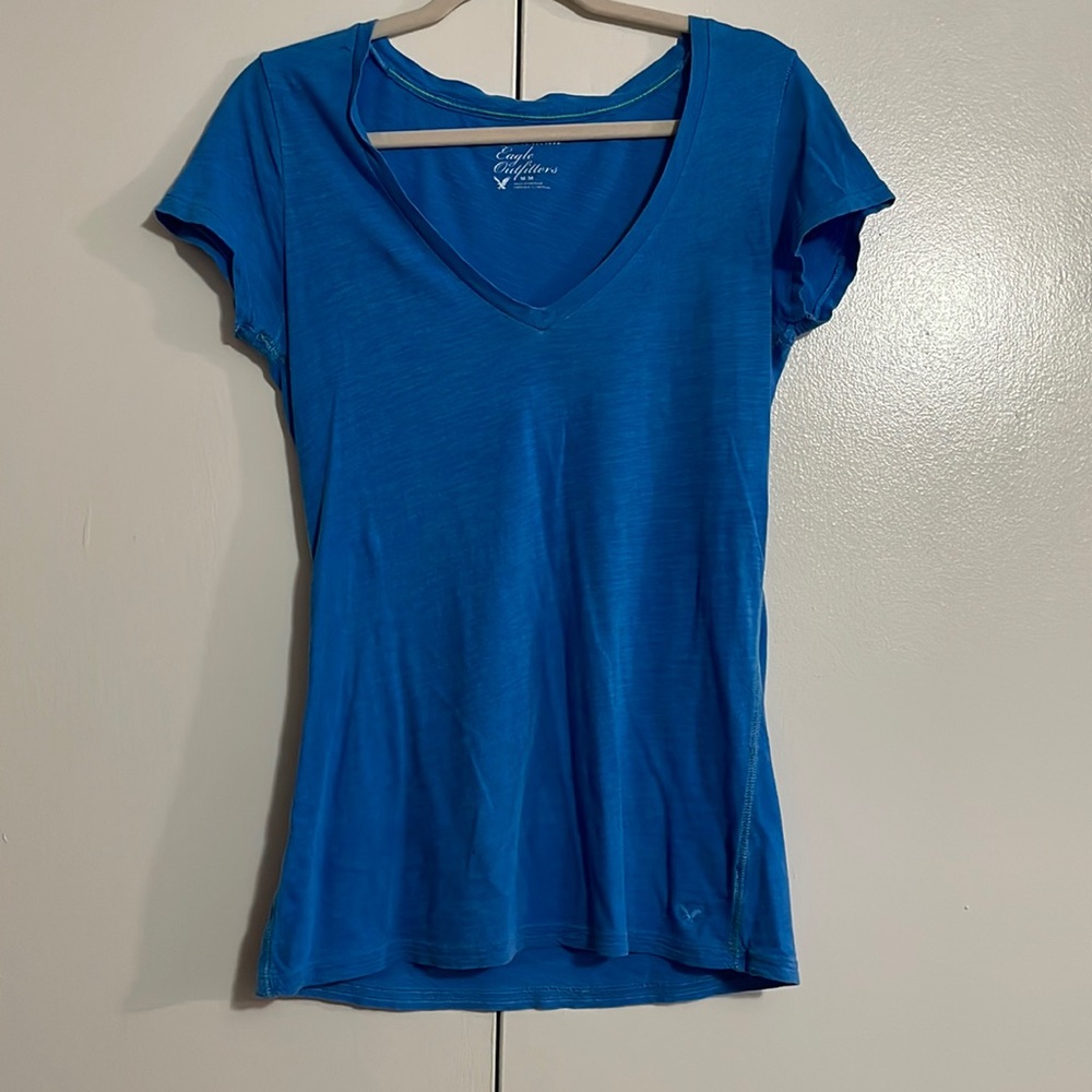 Medium Bright Blue American Eagle Tee